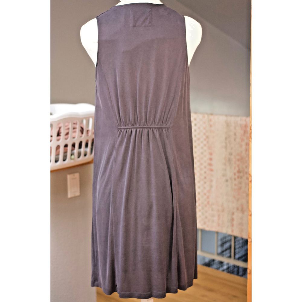 Maeve Women’s Medium Sleeveless Cowl Neck Dress Charcoal Gray Modal Midi - Picture 5 of 11